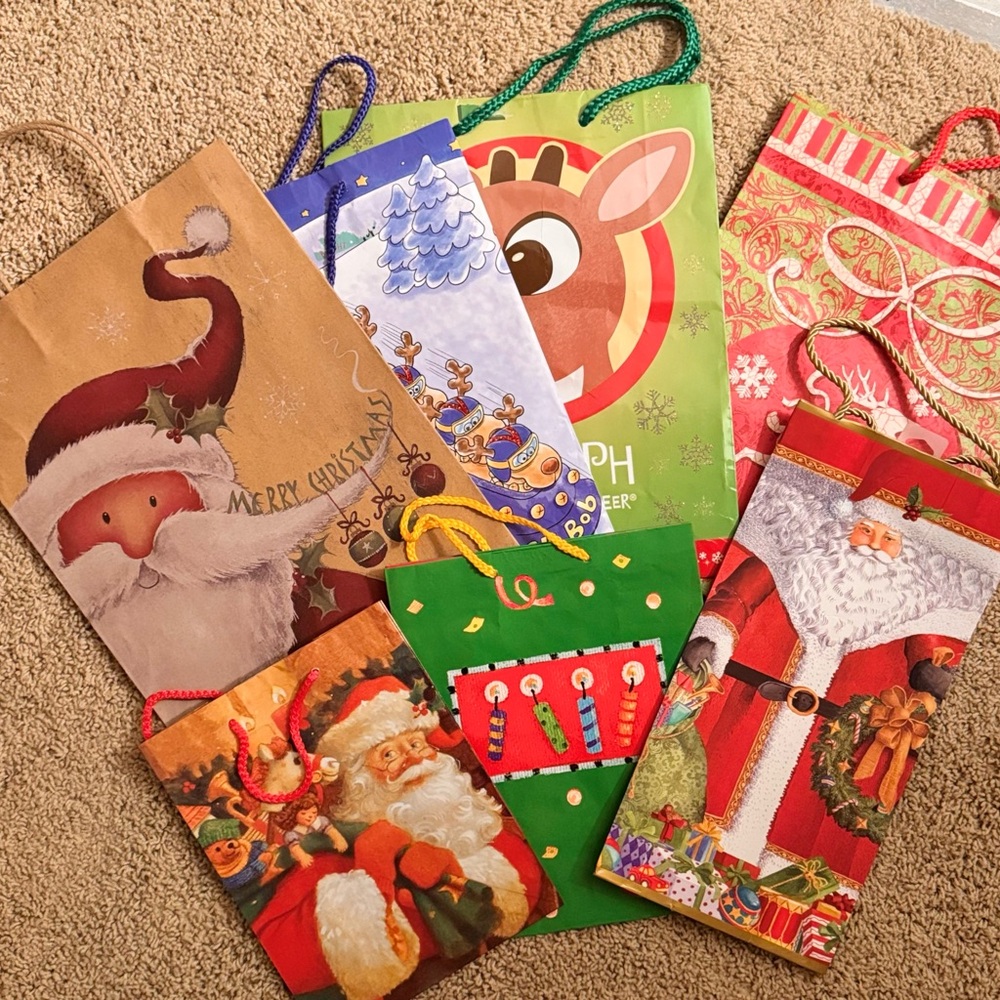 Festive Christmas Holiday Gift Bags Set (7)